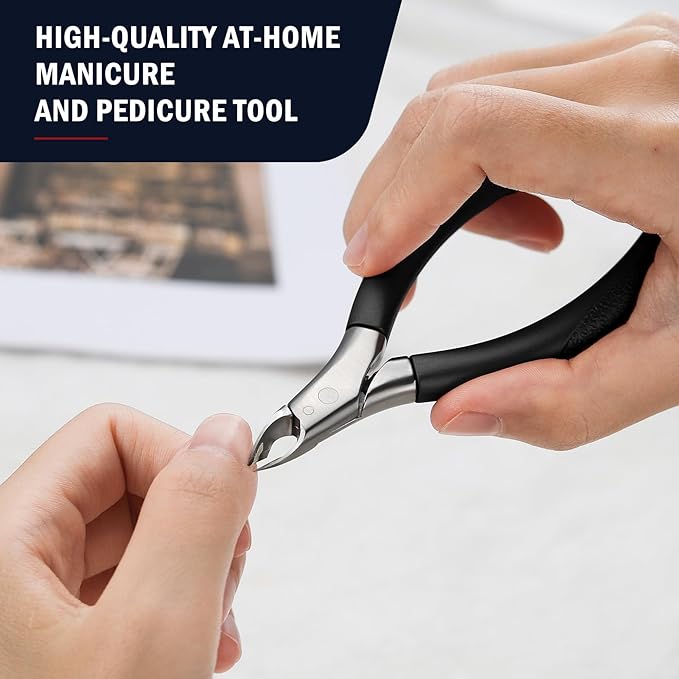 FVION Cuticle Trimmer – Professional Cuticle Nippers, Rubber Coated Handle Manicure Tools – Stainless Steel Cuticle Cutter for Nails (5mm)