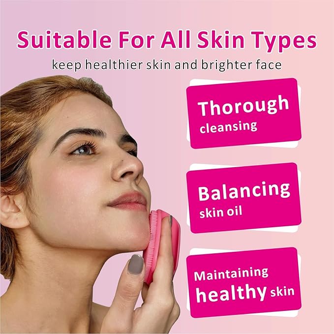 Silicone Face Scrubber,2 Pack Face Scrubber for Women Men, Facial Cleansing Brush Face Exfoliator Scrubber Brushes for Facial Cleansing Exfoliating Blackhead Remover Acne Pore Face Massaging