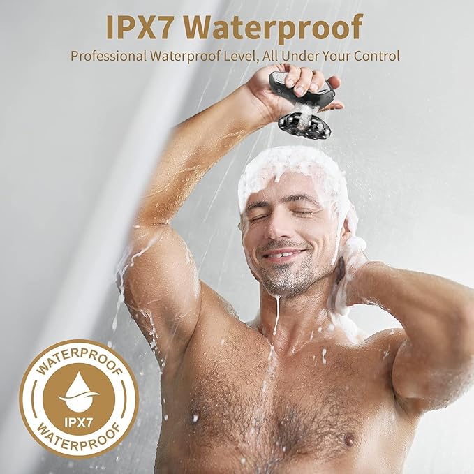 SHPAVVER Head Shavers for Bald Men: 5-in-1 Electric Razor - IPX7 Waterproof Shaving Grooming Kit for Balder - Turbo Speed & Precision Blades (Gray Black)