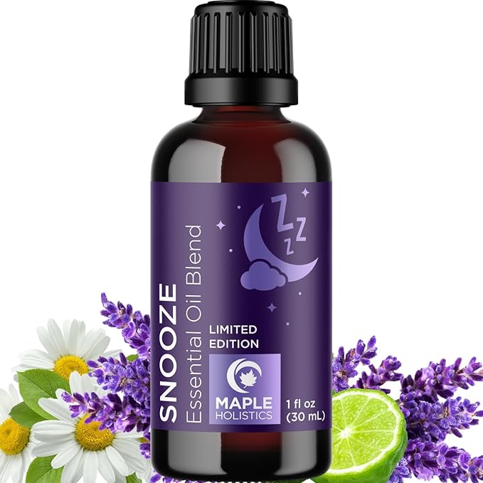 Sleep Essential Oil Blend for Diffuser - Snooze Blend Essential Oil for Sleep with Lavender Roman Chamomile Cedarwood and More - Aromatherapy Oil Blend for Peaceful Nighttime Relaxation