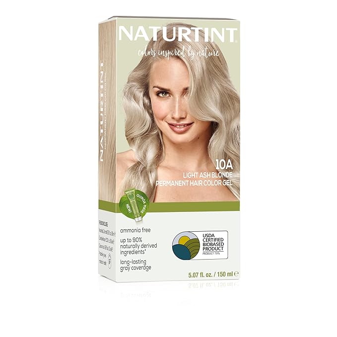 Naturtint 10A Light Ash Blonde Permanent Hair Color (Pack of 1), Ammonia Free, Vegan, Cruelty Free, up to 100% Gray Coverage, Long Lasting Results (Packaging may vary)