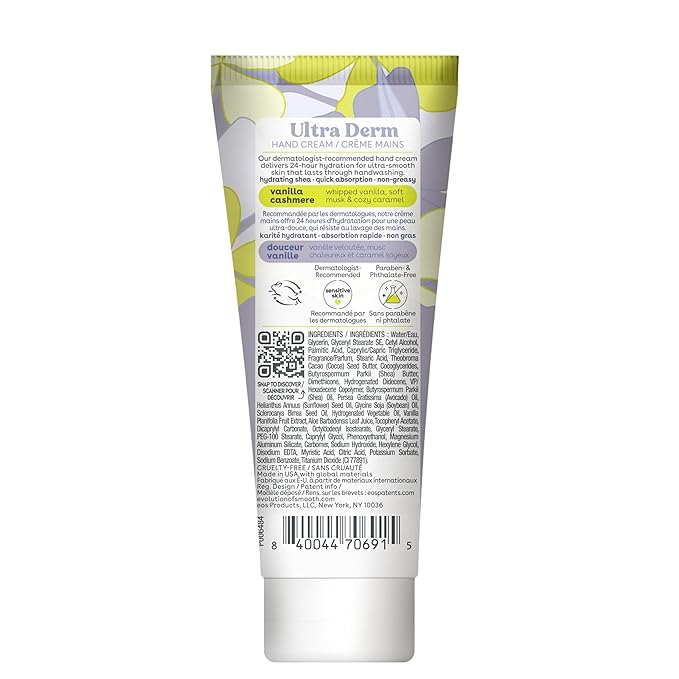 eos Shea Better Hand Cream - Vanilla Cashmere Hand Lotion | Instant Hydration + Lasting Protection | 2.5 oz (Pack of 2)