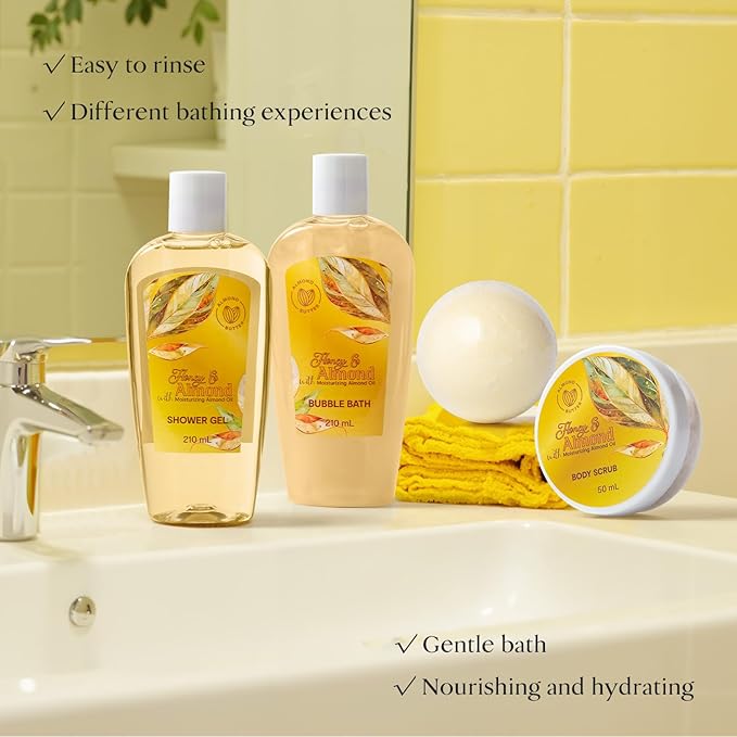 Spa Gift Baskets for Women, Spa Gifts for Women - 10pcs Honey Almond Tote Bag Bath Sets with Body Lotion, Bubble Bath, Relaxing Bath Sets, Birthday Christmas Gifts for Her