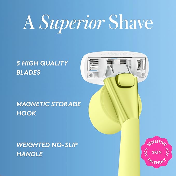 Athena Club Women's Razor Shave Kit, 1 Matchpoint Razor Handle + 6 Blade Refills