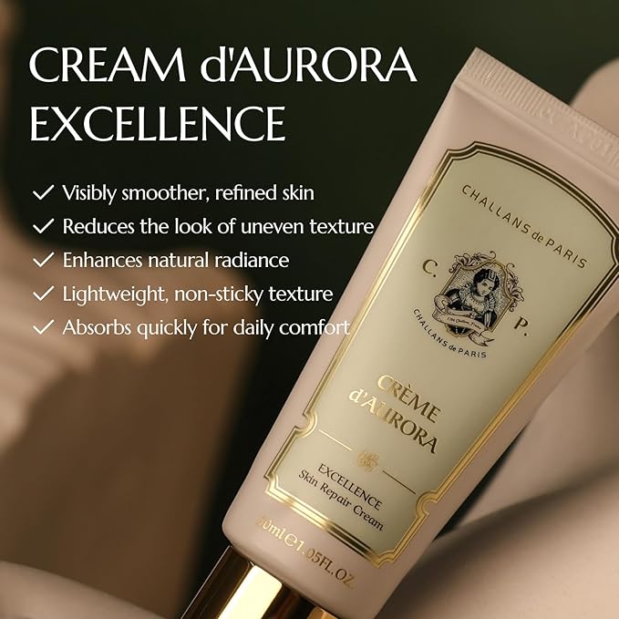 PARIS CRÈME d’AURORA EXCELLENCE – Revitalizing Moisture & Comfort Cream, Lightweight Rapid Absorption, 1.05 fl oz (30 ml)