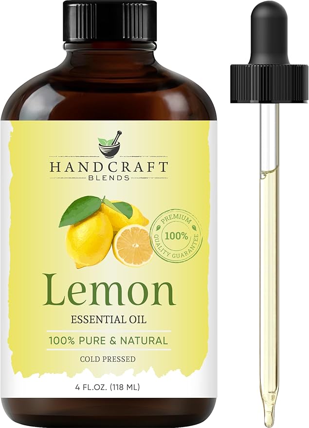 Handcraft Blends Lemon Essential Oil – Huge 4 Fl Oz – 100% Pure and Natural – Premium Grade Essential Oil for Diffuser and Aromatherapy, Skin, Massage, Candle and Soap Making Fragrance