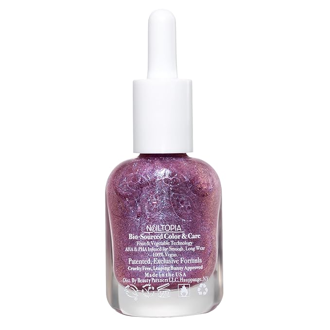 Nailtopia Bio-Sourced, Chip Free Nail Lacquer - All Natural, Strengthening Biotin and Superfood-Infused Polish - Chip Resistant Formula - Quick-Dry, Long Lasting Wear - Toe-tally - 0.41 oz