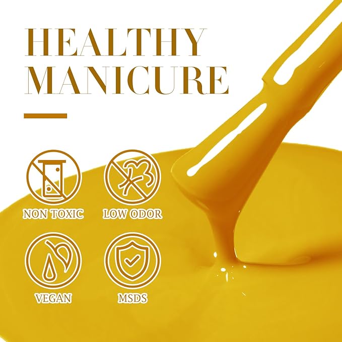 Double Rhythm 15ML Gel Polish Pure Sheer Same Color Same Bottle Soak Off Gel Polish Nail Art Manicure Salon DIY at Home for Women (Yellow-A1397)