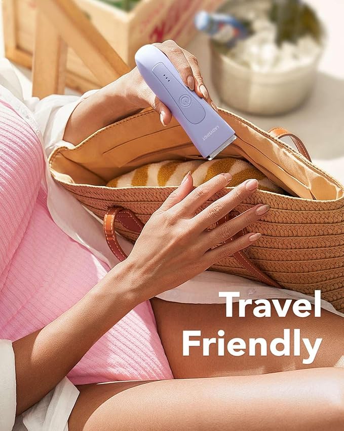 MANSPOT Bikini Trimmer for Women, Pubic Hair Trimmer Shaver for Women -Waterproof Hair Shaver Razors, LADYSPOT™ Shaving Sets,with 3 Guards,Replaceable Hypoallergenic Ceramic Blade,Wet/Dry(Purple)