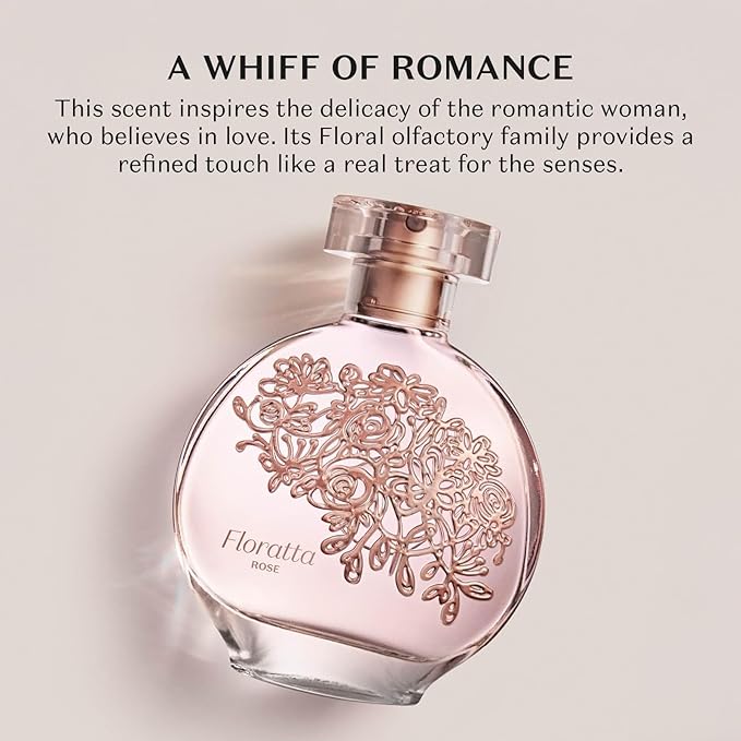 O Boticário Floratta Rose Eau de Toilette, Long-Lasting Floral Rose Fragrance Perfume for Women, 2.5 Ounce