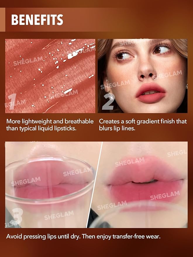 SHEGLAM Soft Haze Lip Blur Waterproof Liquid Lipstick Matte Transfer-Proof Lip Tint Lasting Super Stay Lip Stain-Little Things