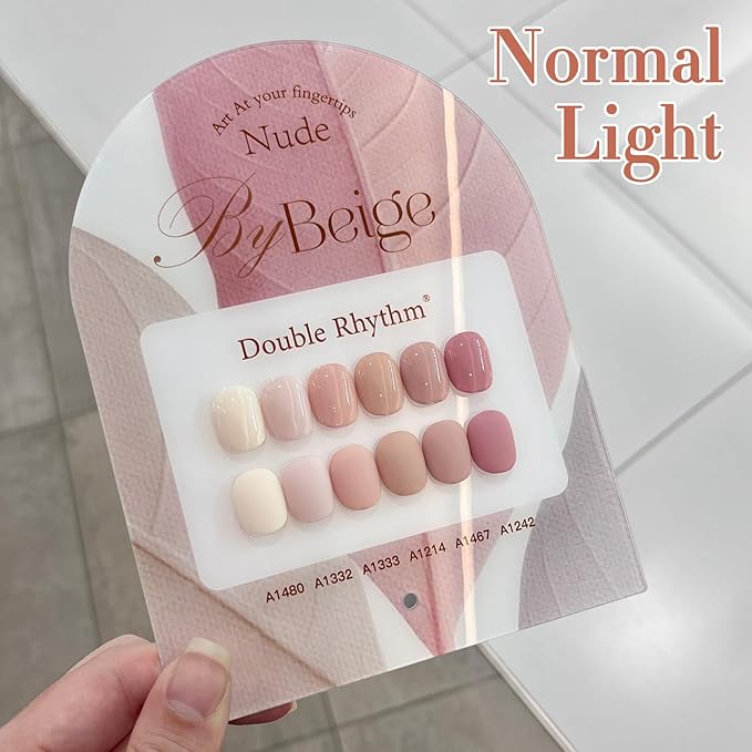 Double Rhythm 6 Pcs 15 ML Gel Polish Set Same Color Same Bottle Soak Off Gel Polish Kit Nail Art Manicure Salon DIY at Home for Women (Light Beige Nude Pink Neutral Rose-T6-4)