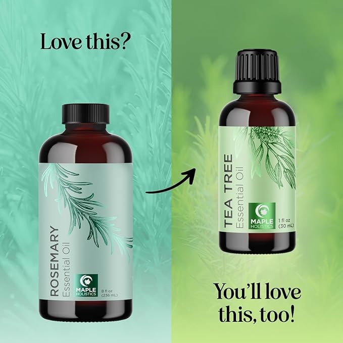 Pure Rosemary Essential Oil Bulk Size - Undiluted Rosemary Oil for Hair Skin and Nails and Refreshing Aromatherapy Oil for Diffusers - Cleansing Essential Oil for Dry Scalp Care 8oz