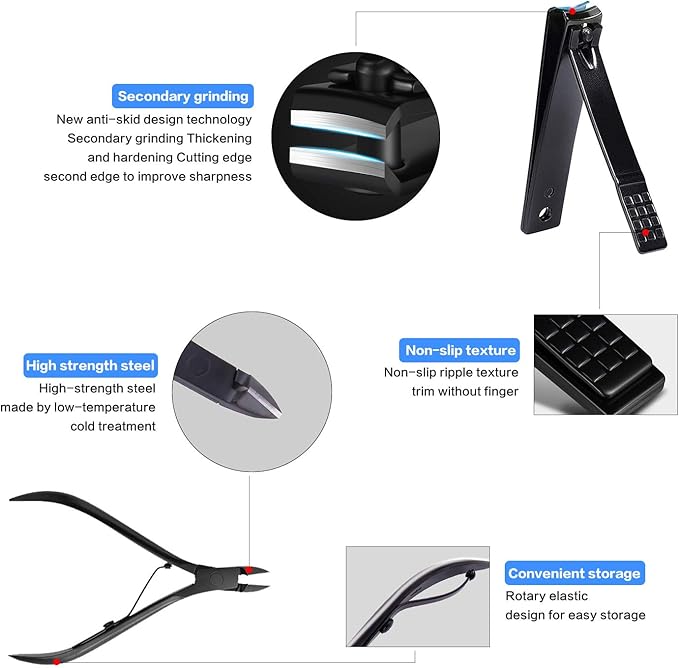 Manicure Pedicure Kit Nail Clippers Set 18 in 1 High Precision Stainless Steel Cutter File Sharp Scissors for Men & Women Fingernails & Toenails Vibrissac Scissors with Stylish Case (Yellow_18in1)