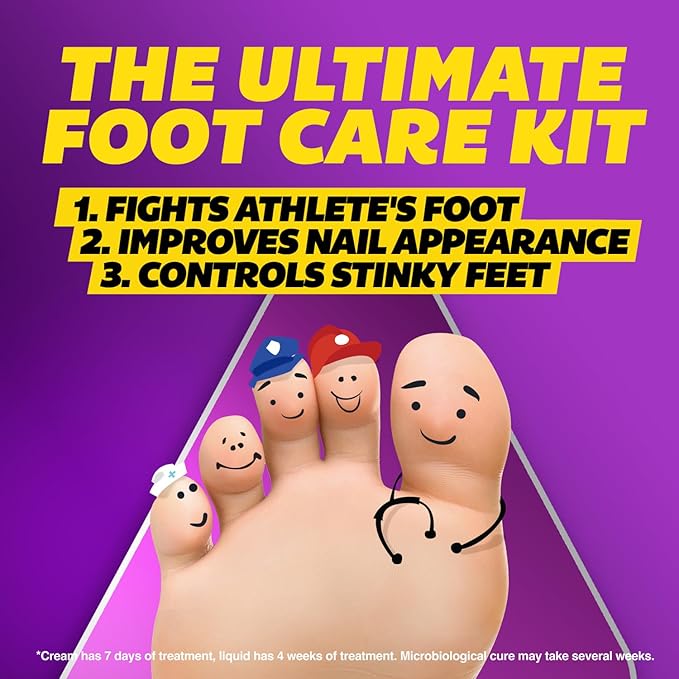 Silka Emergency Foot Care Kit, Max Strength Antifungal Liquid, Odor-Fighting Foot Powder, Antifungal Cream for Athletes Foot, Jock Itch, and Ringworm, Complete Solution for Healthy Feet