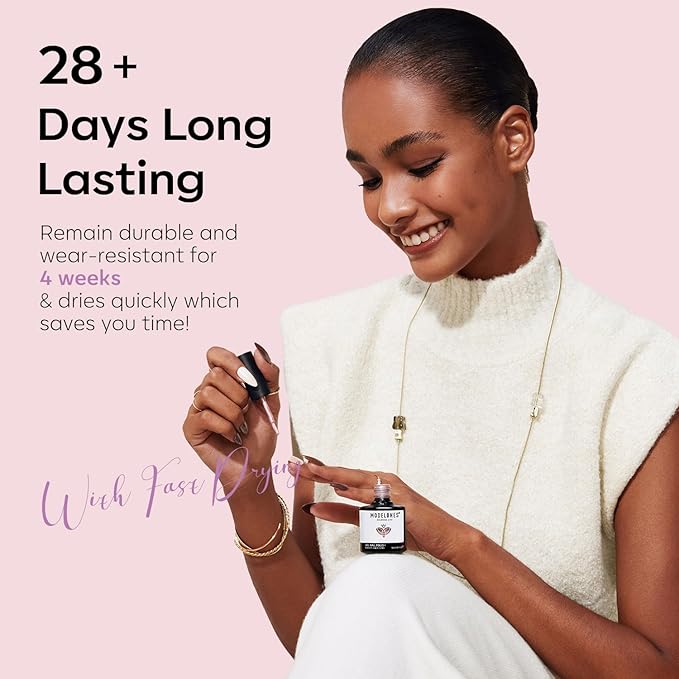 modelones Nude Gel Polish Glitter Glitter Gel Nail Polish Pink Shimmer Nail Polish Base Color Soak Off U V Soap Nails for Nail Art Manicure at Home 15ML