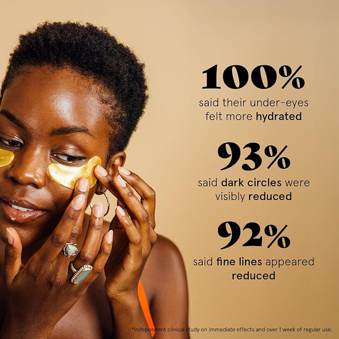 grace & stella Award Winning Under Eye Mask - Early Christmas Gift Ideas, Gifts for Women- Undereye Patches for Dark Circles, Puffiness, Wrinkles (Gold Eye Mask 48 Pairs + Hyaluronic Acid Serum 17ml)