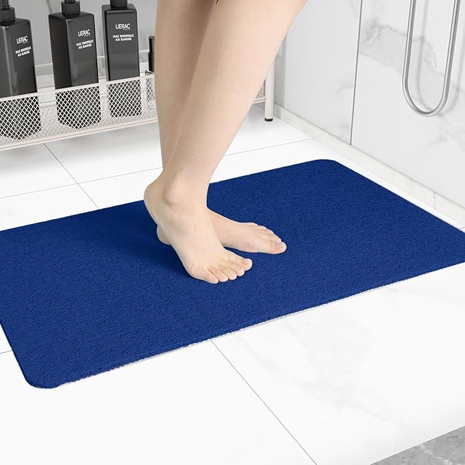Non-Slip Bathtub Mat, Anti Slip Shower Mat, Fast Drying Bathtub Mats, Foot Scrubber Mat, Anti Slip Mat for Tub, Floor, Bathroom, Kitchen, Home, Hotel (Navy Blue 40"×16")