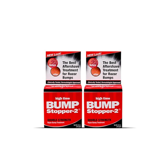 high time Bump Stopper 2 Double Strength Razor Bump Treatment | Formulated to Relieve Razor Burn | Eliminates Ingrown Hairs | Aftershave For Men - 0.5 OZ (2 Pack)