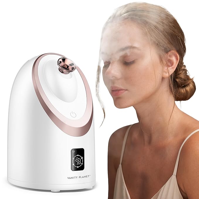 Senia Hot and Cold Facial Steamer by Vanity Planet - Detoxifying Aromatherapy Facial Steamer with Smart Steam Technology - Unclog Pores & Blackheads Cleaner Detoxifies, Cleanses & Moisturizes Skin