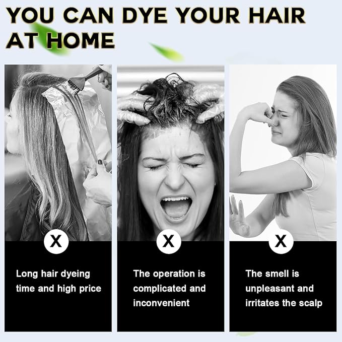 MEIDU Black Hair Dye Shampoo 3 in 1, Shampoo for Color Treated Hair 100% Gray Coverage for Women Men, Natural Herbal Ingredients Champu Para Canas pintar el pelo 500ml