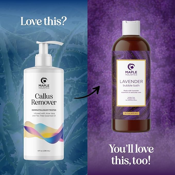 Exfoliating Callus Remover for Feet Care - Urea Foot Cream for Calluses and Dry Feet with Aloe and Tea Tree Essential Oil - Foot Callus Remover for Cracked Dead Corned and Rough Skin (8 Fl Oz)