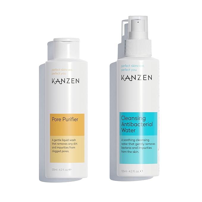 Kanzen Skincare Derma Acne Duo – Complete Skincare Set with Cleansing Water & Pore Purifier for Clearer Skin