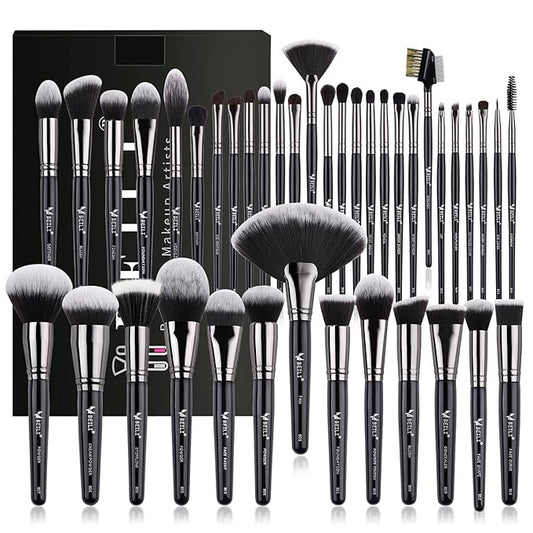 BEILI Makeup Brushes 40Pcs Professional Makeup Brush Set Premium Synthetic Kabuki Foundation Blending Face Powder Blush Concealers Eye Shadows Make Up Brushes Kit