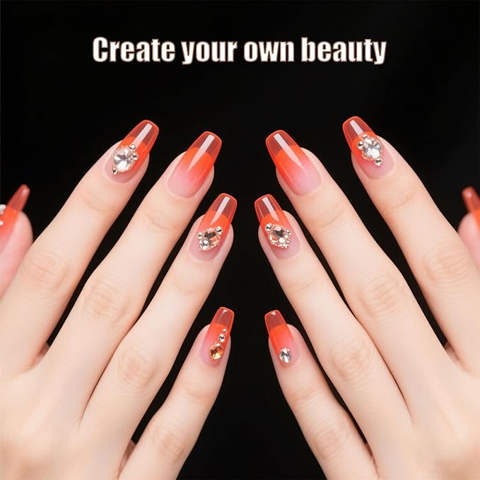 Artdone Sheer Gel Nail Polish Set Jelly UV Gel 6 Colors Translucent Nude Pink Orange Brown Colors Nail Polish For All Seasons Neutral Soak off LED Lamp Gel Manicure Kit For Nail Art