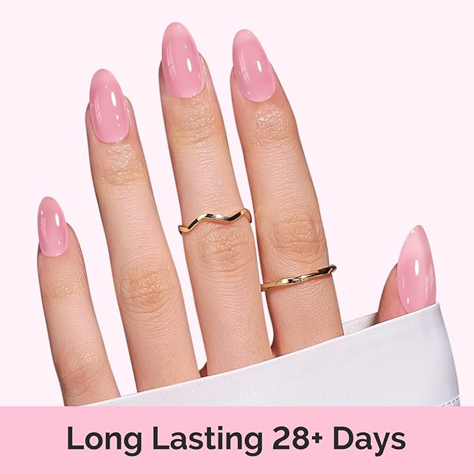 MelodySusie Jelly Gel Nail Polish Set,6 Transparent Colors,Milky or Jelly Texture,Romantic and Lovely Pink Colors Soak Off UV LED Light Cure or Salon Manicure and Nail Art DIY at Home