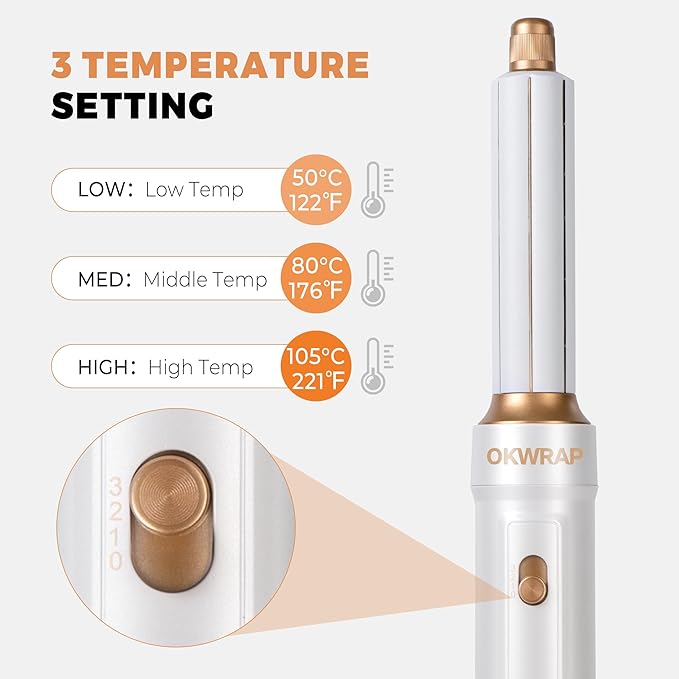 Blow Dryer Brush Set of 6 in 1, Air Curling Iron 3 Temperature Negative Ionic Hair Dryer Brush, Hot Air Brush Hair Styling Tools, 800W Volumize Straightener Round Brush Blow Dryer 100-120V