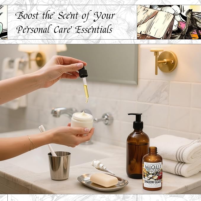 HIQILI Shadow Glass Fragrance Oil for DIY Soap & Candle, Floral Scent with Gardenia, Coconut & Sandalwood, Essential Oil for Diffusers - 1 Fl Oz