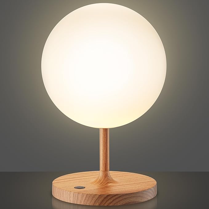 Cordless Lamp, 5000mAh Battery Operated Rechargeable Table Lamp with Power Bank, Touch Dimmable 3 Color Temperatures, IP44 Waterproof Shower Lamp for Kitchen, Bathroom, Indoor Or Outdoor Use 9.6in