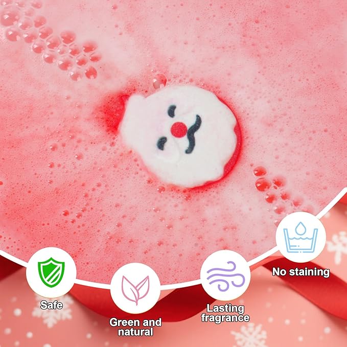 Christmas Bath Bombs for Kids & Women, Handmade Bath Bomb Gift Set of 6 Fun Shapes, Perfect Stocking Stuffers for Teen Girls & Boys, Skin Care Bathbombs as Christmas Gifts for Kids