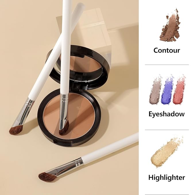 Eyeshadow Brush, Angled Nose Contour Brow Bone Highlight Makeup Brush (190 angled shader)