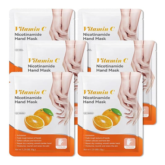 Hand Mask Moisturizing Gloves 6 Pack,Hydrating Hand Mask for Women,Soft Gloves for Dry Cracked Skin C