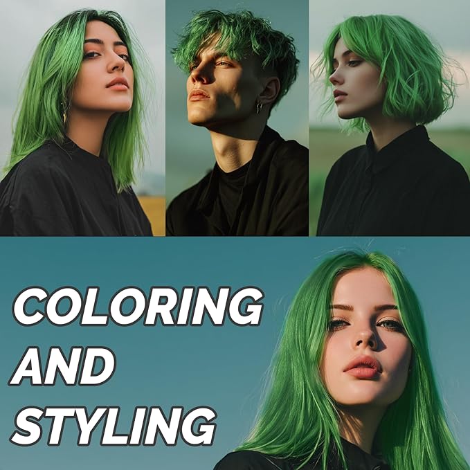 Green Temporary Hair Color Wax - SOVONCARE Washable Hair Dye for Men & Women, All-Day Hold Disposable Hair Styling Clays for Party, Cosplay & Daily 4.23 oz