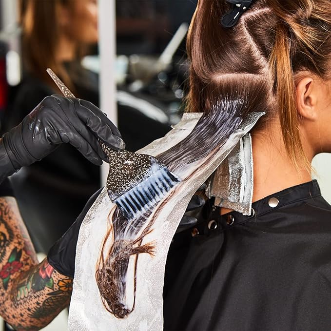 Colortrak Galaxy Glitter 2 Piece Hair Brush Set for Highlighting and Coloring Hair Sections, Includes 1 2.5 Inch Wide Celestial Glow Soft Bristles and 3 Inch Wide Meteor Shower Stiff Bristle Brush