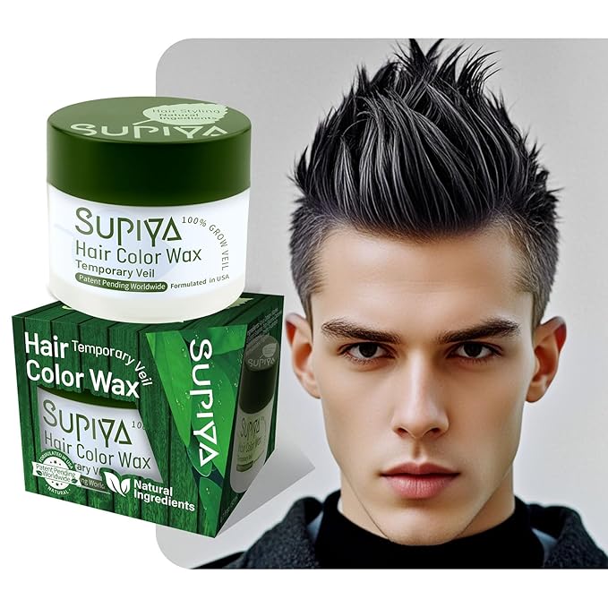 Temporary Hair Styling Color Wax, Green Blue Purple Red Hair Dye Color Wax Washable Natural Instant Hair Coloring Cream for DIY Hairstyle for Kids Men Women(Clear High hardness)