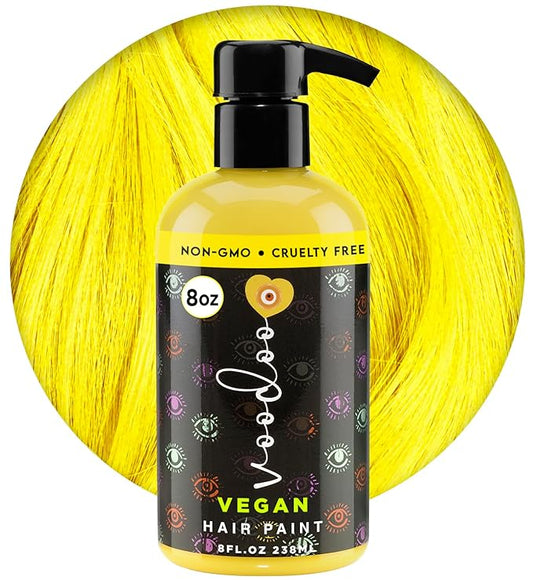 MOEHAIR Semi-Permanent Hair Color | Dark Blue Hair Dye 8 Oz | No Ammonia, Sulfate or Paraben | Vegan & Cruelty-Free | Voodoo Serenity Blue Hair Color (Yellow)