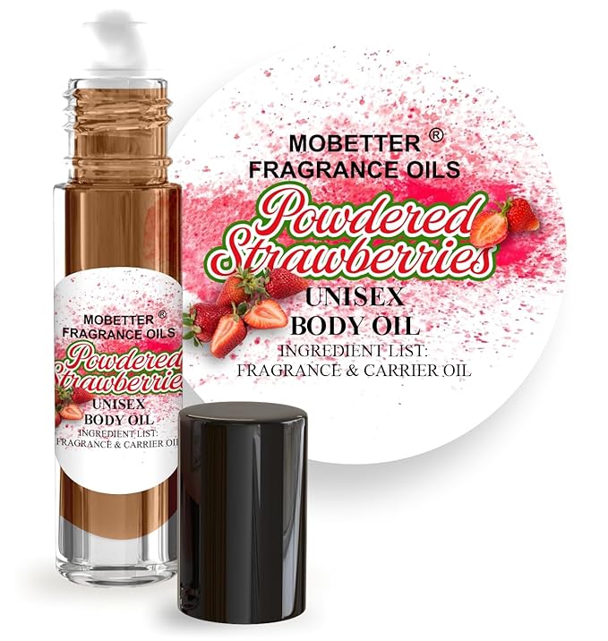 MOBETTER FRAGRANCE OILS Powdered Strawberries Fragrance Body Oil for Unisex