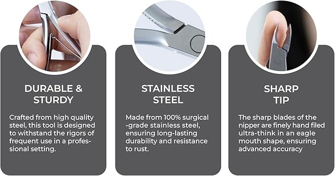 NGHIA Cuticle Nipper - D-03 JAW 16 | Stainless Steel | Durable and Sharp | Ergonomic Design | Grey Plated | Ideal for Salons and Home Use