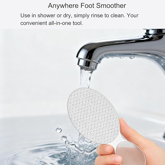 Nano Glass Foot File 2 in 1, Foot Scrubber Callus Remover, Foot Care Pedicure Tool, Portable Foot Scrubber for Dead Skin Removal, Cracking, Wet and Dry Feet,Unique Bowling Shape Design