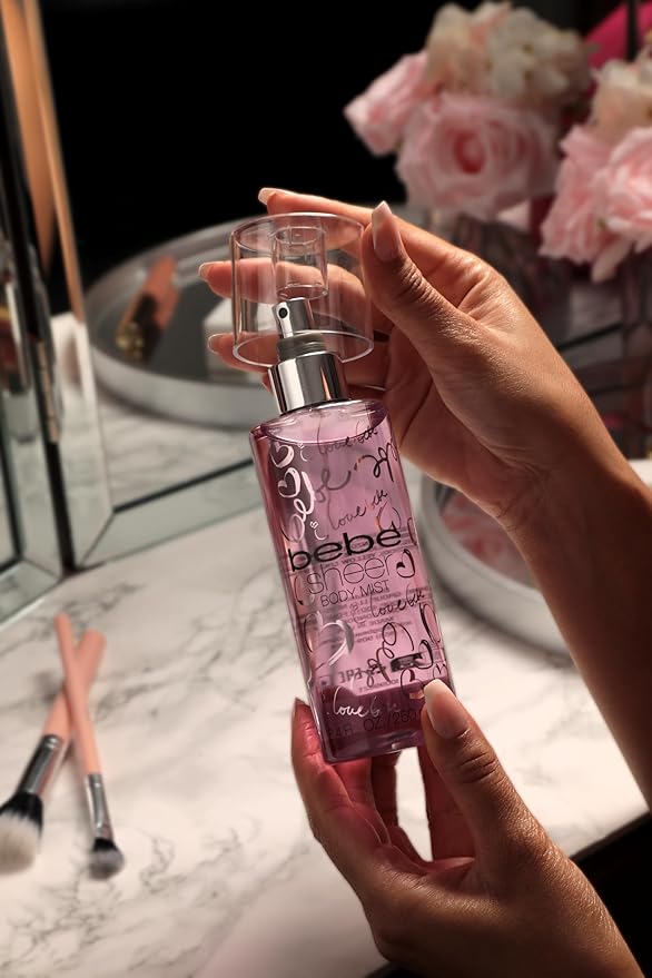 Bebe Sheer Body Mist - Body Spray for Women - Sensual and Flirtatious Women's Fragrance with Citrus Cocktail, Pink Peony, and Sandalwood Notes - 8.4 oz Pack of 2