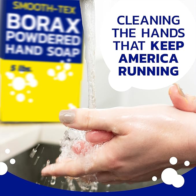 Smooth-Tex Borax Powdered Hand Soap - Heavy Duty Industrial Hand Wash - Removes Grease, Grime and Oil from Hands for Mechanics & Industrial Workers, Compare to Boraxo - 5 lbs (1 Pack)