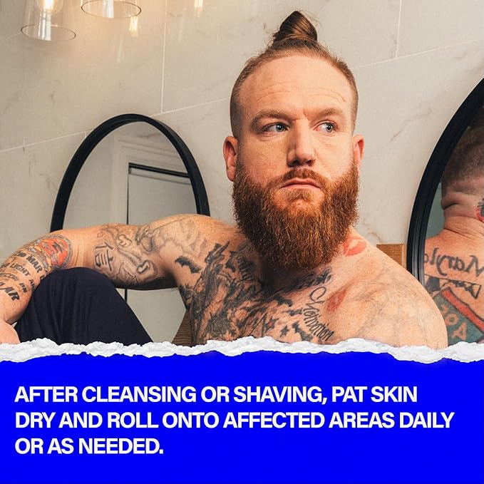 Scotch Porter Anti-Bump & Ingrown Roller for Men – Treats Razor Bumps & Ingrown Hairs with Aloe Vera & Salicylic Acid – For Smooth, Balanced Skin – 3.04 oz.