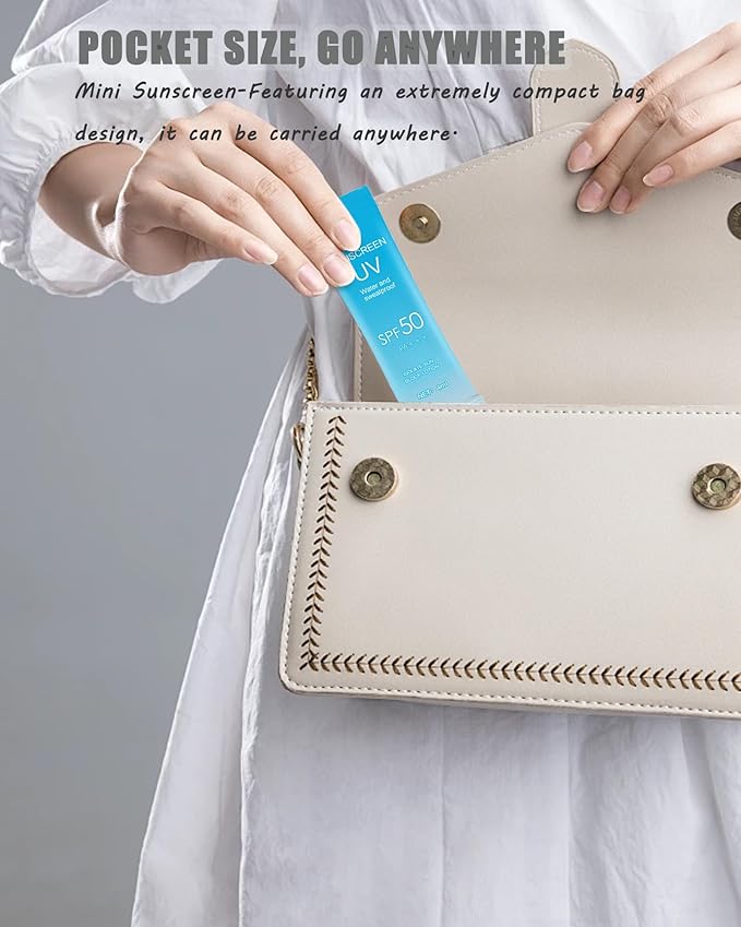 20 Pack Sunscreen SPF50+,Moisturizing Travel Size Sunblock Lightweight&Water-Resistant, 4ml Face & Body Mini Sunscreen Lotion Bulk Portable Sun Cream,Perfect for Most of Skin Women Travel & Outdoor-B