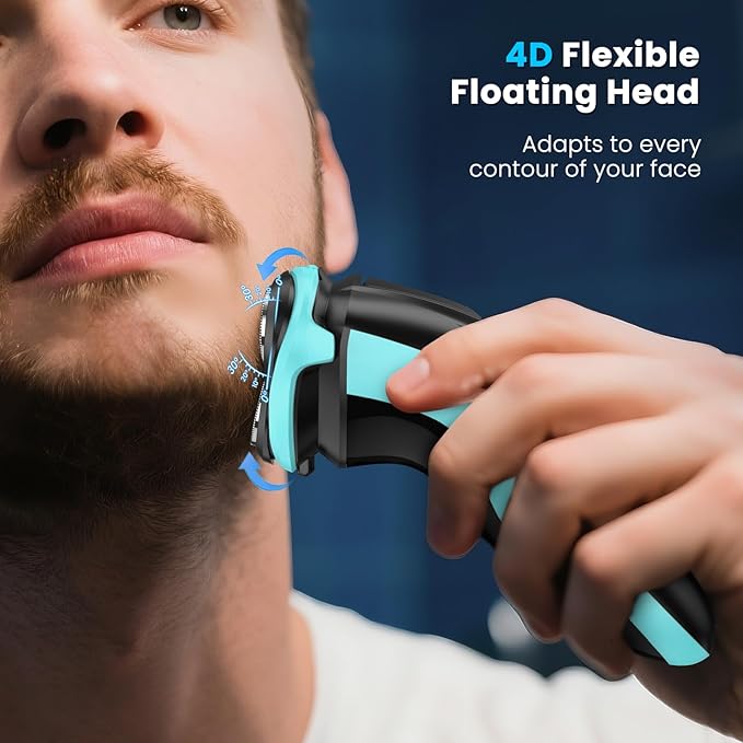 SweetLF Electric Razor for Men with Pop-Up Trimmer, IPX7 Waterproof Electric Shaver, Rechargeable Cordless Shavers for Men, Type-C, 120Mins Runtime, Plug & Play