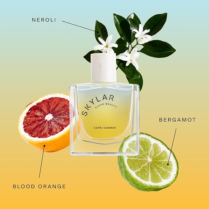 Skylar Capri Summer Eau de Parfum - Hypoallergenic & Clean Perfume for Women & Men, Vegan & Safe for Sensitive Skin - Fruity Citrus Perfume, Bergamot, Neroli & Blood Orange - 50mL /1.7 Fl oz
