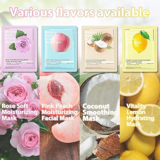 evpct 8 Pack Kids Face Masks for Kids Girls Spa, Girls Kids Facial Spa Day Slumber Sleepover Birthday Party Favors Supplies Kit for Girl, Kid Friendly Facial Face Sheet Masks Bulk Skincare for Kid,B01